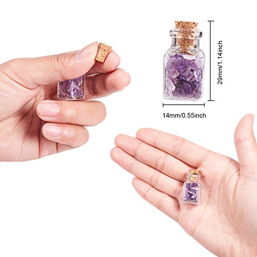 PandaHall 30 Pcs Mini Gemstone Wishing Bottles Tumbled Chip Crystal Healing Gem Reiki Wicca Stones Set for Jewelry Making Home Decoration