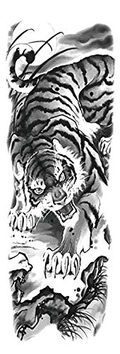 Temporary Tattoo Black Tattoo Full Arm Sleeve Temporary Tattoo Stickers Body Art for Men Women, 6-Sheet