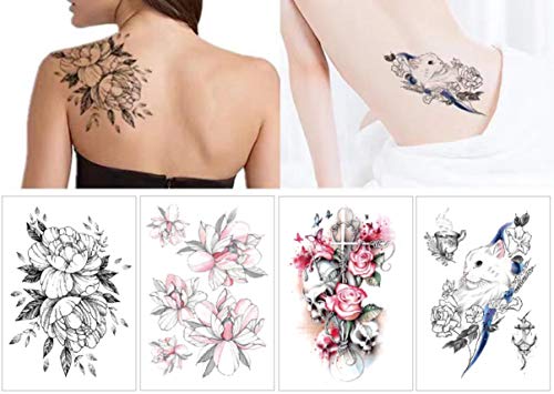 Temporary Tattoo Sticker Full Arm Large Size Fake Tatoo for Man Woman 12 Sheets