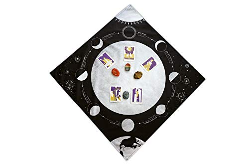 Moon Phases Altar Tarot Cloth, Large 24 Inches x 24 Inches