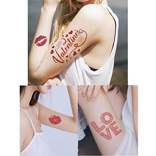 Valentine's Day Temporary Tattoos Stickers 10 sheets