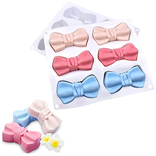 Silicone Mousse Cake Molds Bowknot Fondant Chocolate Candy Molds Bow Silicone Mold DIY Cake Molds for Birthday Party Cake Cupcake Supplies