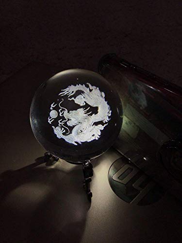 Dragon Crystal Ball with Sliver-Plated Flowering Stand