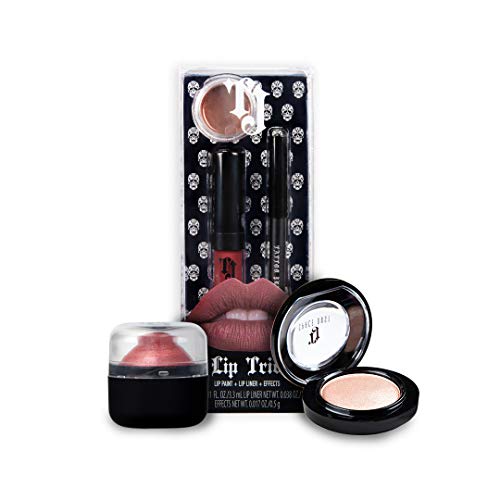 TATTOO JUNKEE Luminous Star Kit - Includes Big Shot Deep Burgundy Lip Trio Paint Kit, Luminous Bright Color Glitter Bomb Lip Balm, & Starlight Metallic Light Nude Eyeshadow