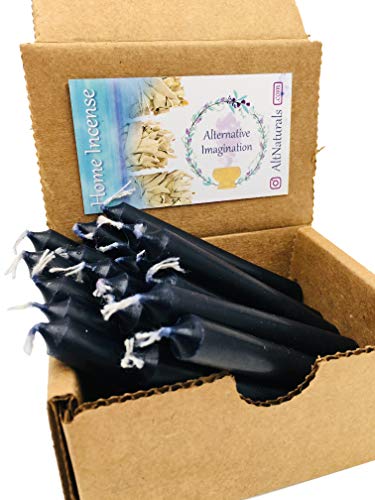 Set of 20 Black, Unscented, 4 Inch Tall Chime Candles (Altar, Spell)