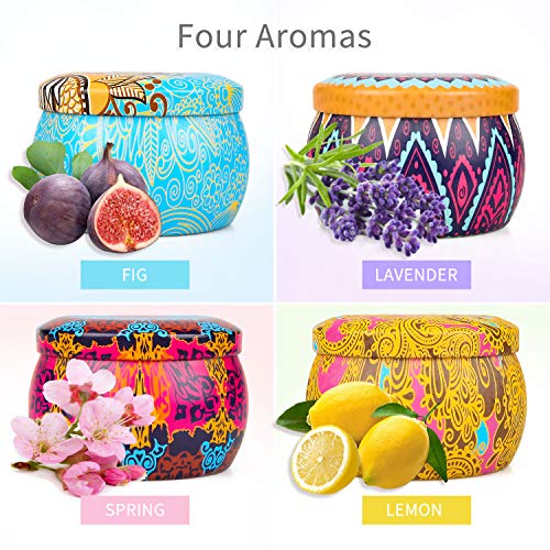 Scented Candles Set for Women Portable Candles Travel Tin Fragrance Gift for Birthday Christmas Day Weddings Soy Candle Long Lasting Aromatherapy Candles for Home Fragrances Decor