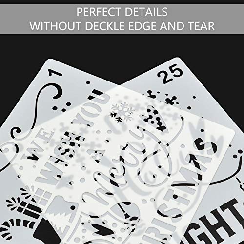 Christmas Decoration Stencils 25 Painting Templates for Scrapbooking Cookie Tile Furniture Wall Floor Craft Drawing Tracing Teacher Supplies