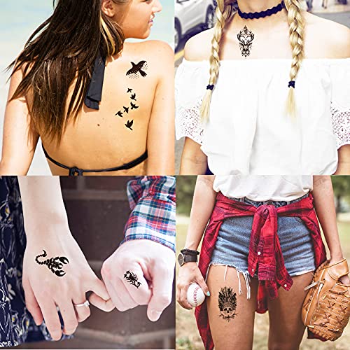 62 Sheets PREMIUM QUALITY Black Temporary Tattoos