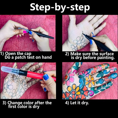 Temporary Tattoo Pen, Fake Tattoos Kit, Tattoo Art Markers, Stuff For Teens. Cute And Cool Stuffs For Cosplay, Birthday, Halloween, The Day Of The Dead, Thanksgiving and Christmas gifts.