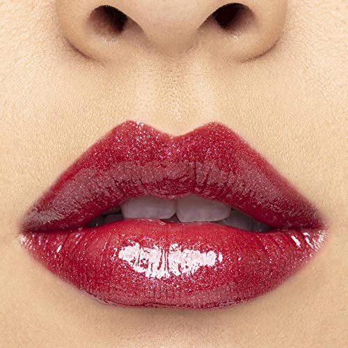 TATTOO JUNKEE Kiss & Tell Glitter Lava, Dark Cherry Non-Sticky Lip Gloss with Ultra-Fine Shimmer Effects, Layer Over Lipstick or Wear Alone, 0.33 Fl Oz