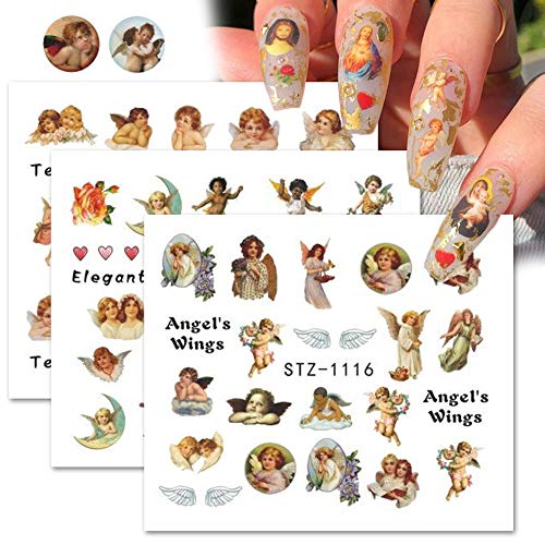 Water Transfer Nail Stickers Decals 3D Dragon Snake Angel Nail Art Stickers Decals