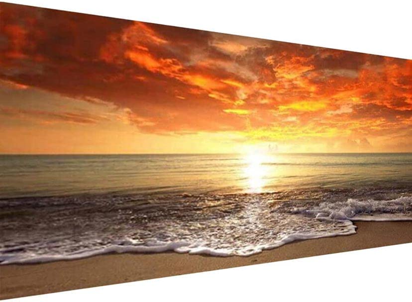 5D Lake Diamond Painting , Diamond Painting Moon Kits for Adults,DIY Full Drill Crystal Rhinestone Arts and Crafts, Gem Art Paints with Diamond Home Wall Decor 27.5 X 15.7inch