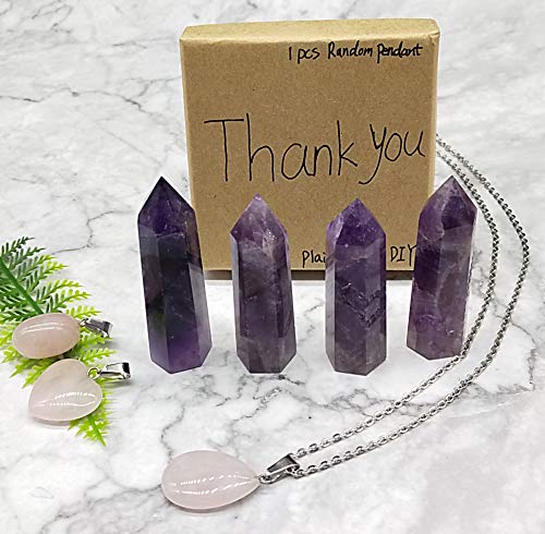 4 PCS 2" Amethyst Crystals and Healing Stones