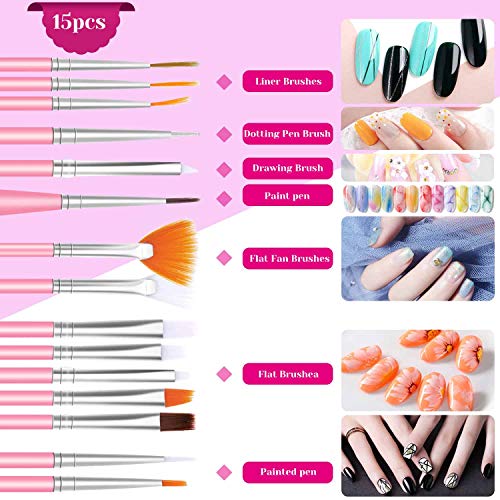 Nail Design Kit, Selizo Nail Art Tools Kit Include 8420pcs Nail Rhinestones Gems Crystals, Nail Brushes, 24 Pots Nail Foil Flakes for Nail Art Rhinestones Supplies and Decoration