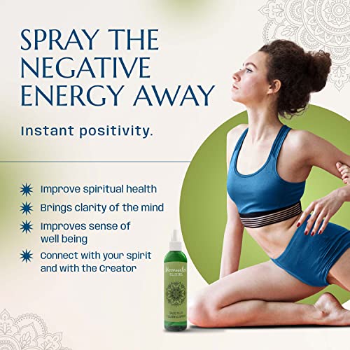 Sage Spray for Cleansing Negative Energy | Moon Water for Energy Cleansing | Great Negative Energy Protection | 2 Clear Quartz Crystals + Ebook to Maximize Potential | Moonwater Elixirs 2 pack (16oz)