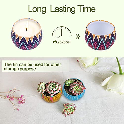 Scented Candles Set for Women Portable Candles Travel Tin Fragrance Gift for Birthday Christmas Day Weddings Soy Candle Long Lasting Aromatherapy Candles for Home Fragrances Decor