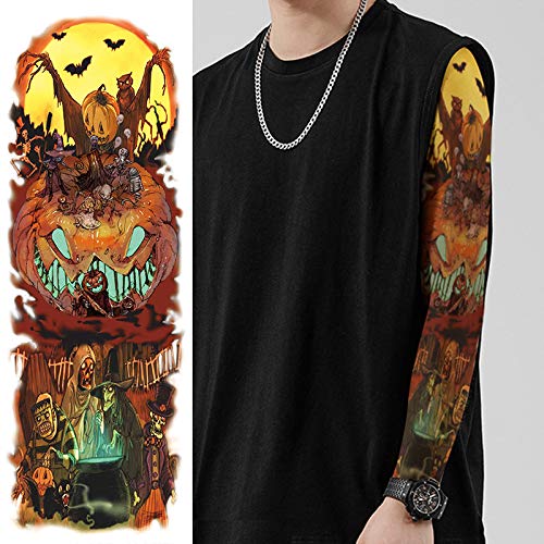 Nightmare Before Christmas Large Full Arm Tattoos Sleeve, 6-Sheet Fake Temporary Sleeve Tattoos for Cosplay