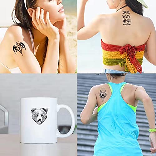 62 Sheets PREMIUM QUALITY Black Temporary Tattoos