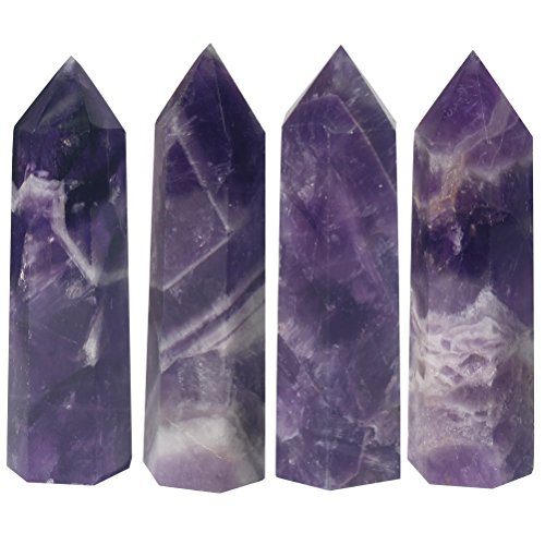 4 PCS 2" Amethyst Crystals and Healing Stones