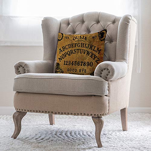 Moslion Throw Pillow Cover Case Vintage Retro Ouija Boards Design Cotton Linen Cushion Covers for Couch/Sofa/Kitchen/Car/Boy Gilrs Bedroom Livingroom 18 x 18 inch Pillow case
