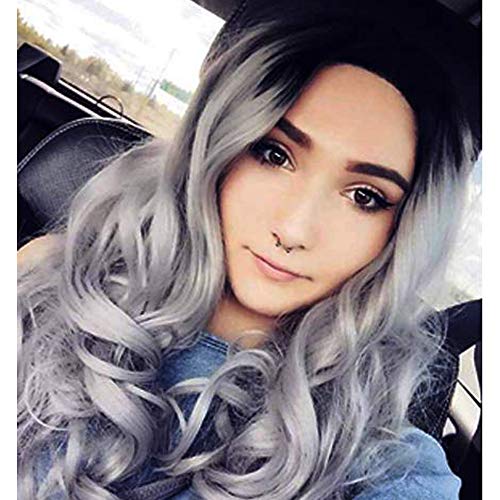 Ombre Gray Straight Middle Parting 28 "Wig