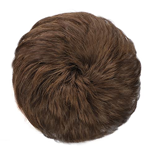 100% Human Hair Bun, Messy Bun Hair Piece Human Hair Messy Curly Hair Bun Hair Pieces for Women Hair Buns Hair Piece Light Brown