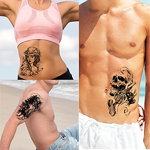 62 Sheets PREMIUM QUALITY Black Temporary Tattoos