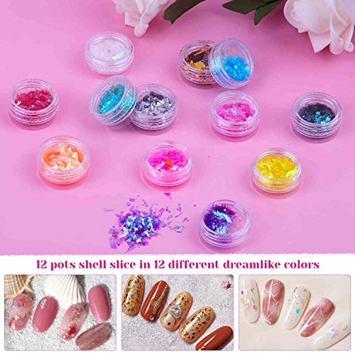 Nail Design Kit, Selizo Nail Art Tools Kit Include 8420pcs Nail Rhinestones Gems Crystals, Nail Brushes, 24 Pots Nail Foil Flakes for Nail Art Rhinestones Supplies and Decoration