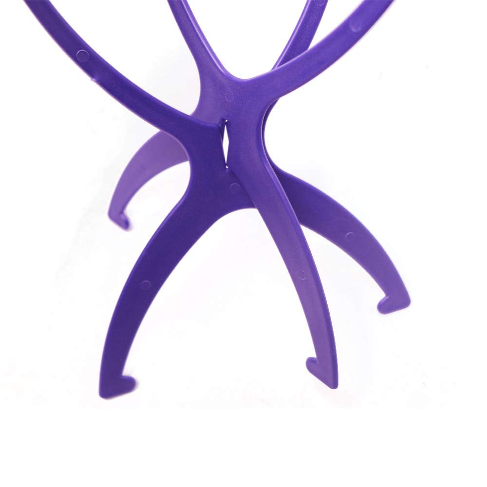 Wig Stands | Set of 3 Portable Wig Stand | Collapsible Wig Holder | Durable Wig Display | 13.8 Inch Blue Travel Wig Stand for All Wig Types