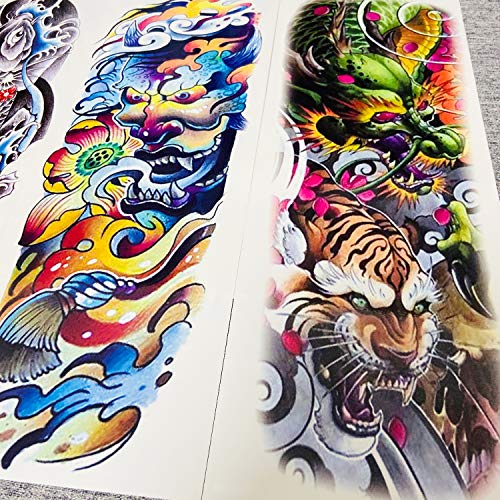 Extra Large Sleeve Temporary Tattoos, Full Arm Tattoo Sleeves, Fake Sleeve Tattoo, 6 Sheet