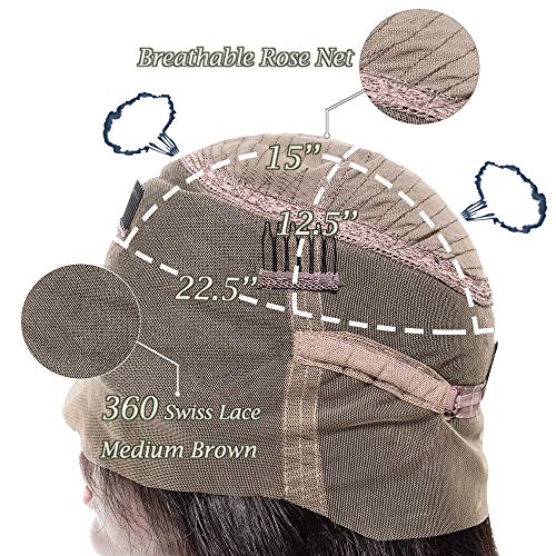 Brazilian, Remy, Virgin, Unproccesed, Human Hair, 24 inch, 360 Full Lace Wig, Pre Plucked Hairline, Bleached Knots, Baby Hair