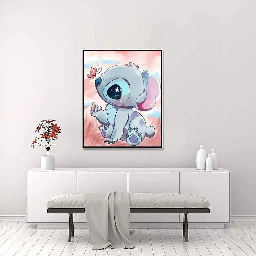 Stitch Diamond Painting Kits for Adults and Kids Canvas size : 12 x 16 inch 5D DIY Diamond Art Kits Round Full Drill Paint with Diamonds Crystal Rhinestone Cross Stitch