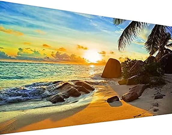 5D Lake Diamond Painting , Diamond Painting Moon Kits for Adults,DIY Full Drill Crystal Rhinestone Arts and Crafts, Gem Art Paints with Diamond Home Wall Decor 27.5 X 15.7inch