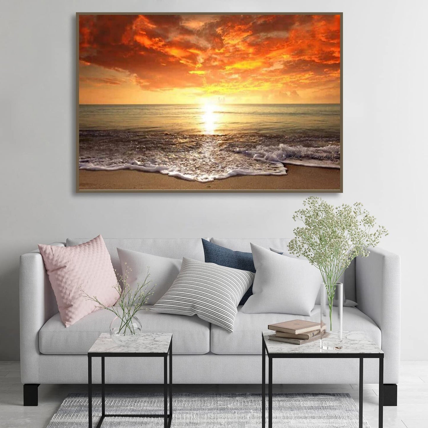 5D Lake Diamond Painting , Diamond Painting Moon Kits for Adults,DIY Full Drill Crystal Rhinestone Arts and Crafts, Gem Art Paints with Diamond Home Wall Decor 27.5 X 15.7inch