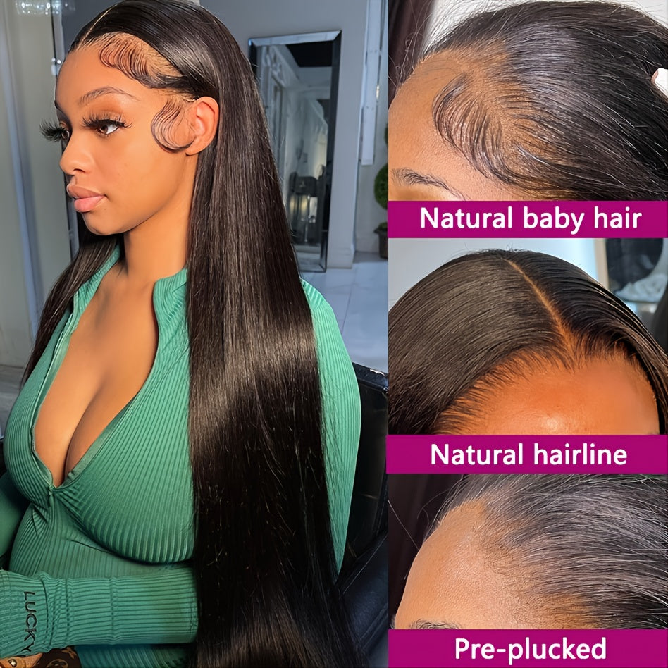 Brazilian Long Straight Human Hair Wigs 13x4 Lace Front Wig For Women Real Hair Frontal Closure Wig Pre Plucked 13-32 Inches