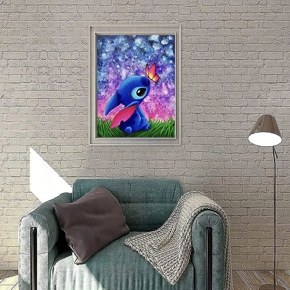 Stitch Diamond Painting Kits for Adults and Kids Canvas size : 12 x 16 inch 5D DIY Diamond Art Kits Round Full Drill Paint with Diamonds Crystal Rhinestone Cross Stitch