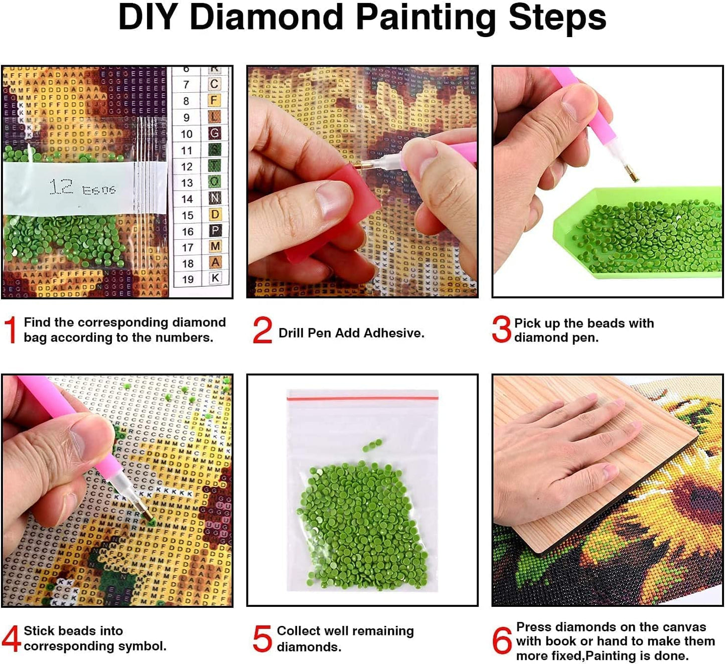 9 Pack Gnome Diamond Art Kits for Adults, DIY 5D Round Full Drill Crafts Diamond dotz Home Wall Decor Gifts (12x16inch)