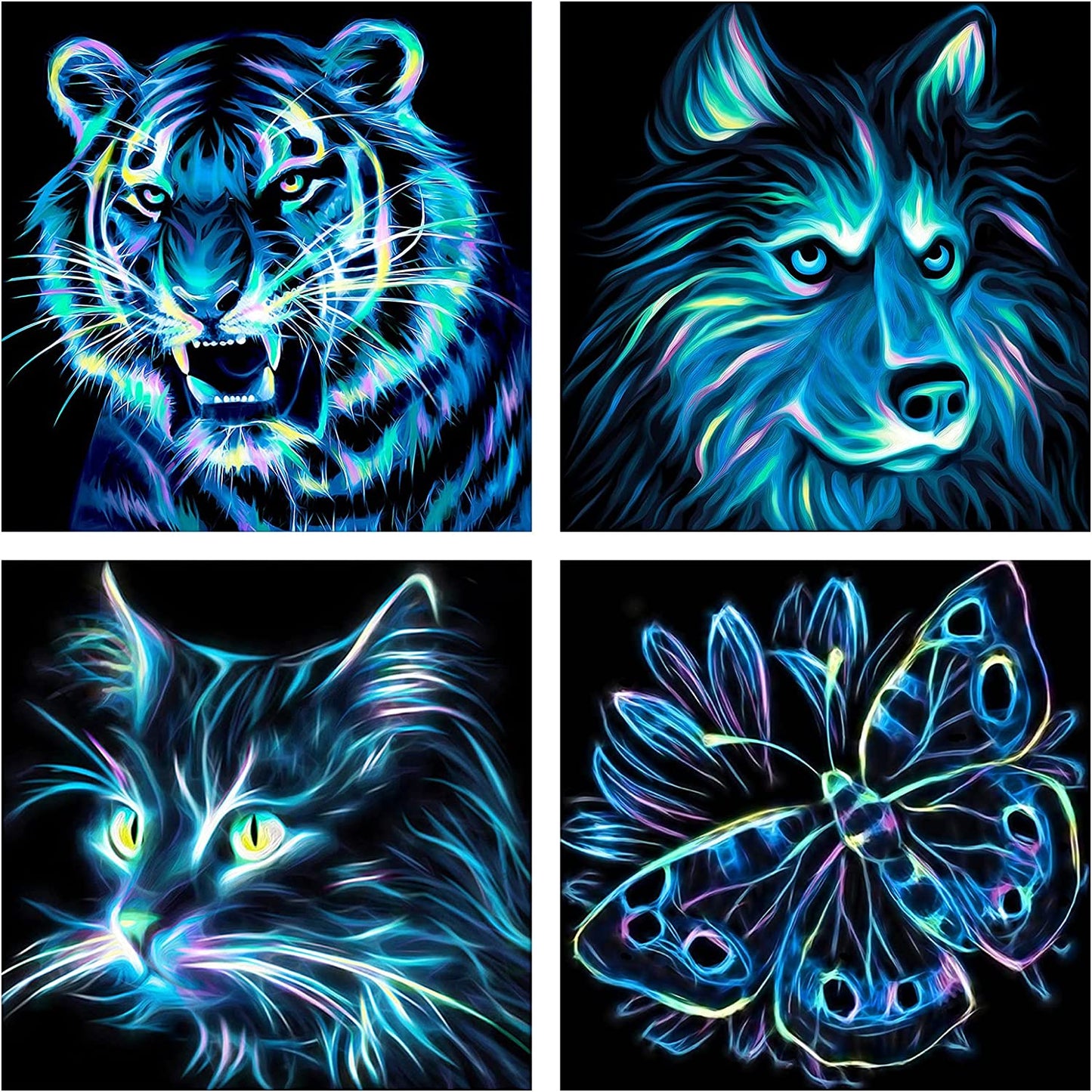 4 Pack Diamond Art Painting 5D Diamond Art Kits for Adults Full Drill Diamond DIY Painting by Numbers for Beginner for Home Decoration and Room Wall Decor(12 x 12 inch