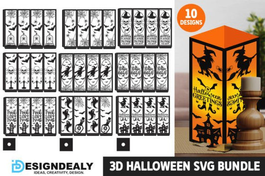 Halloween 3D Lantern SVG Bundle Graphic