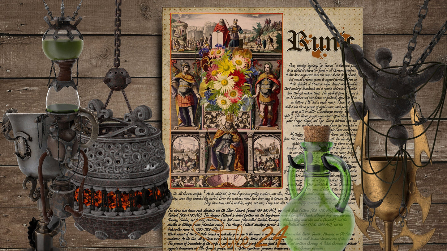 Book of Shadows No 8 Printable pages of Signs Symbols Runic Spiritual Symbolism Printable Runes BOS Wiccan Witchcraft Ancient