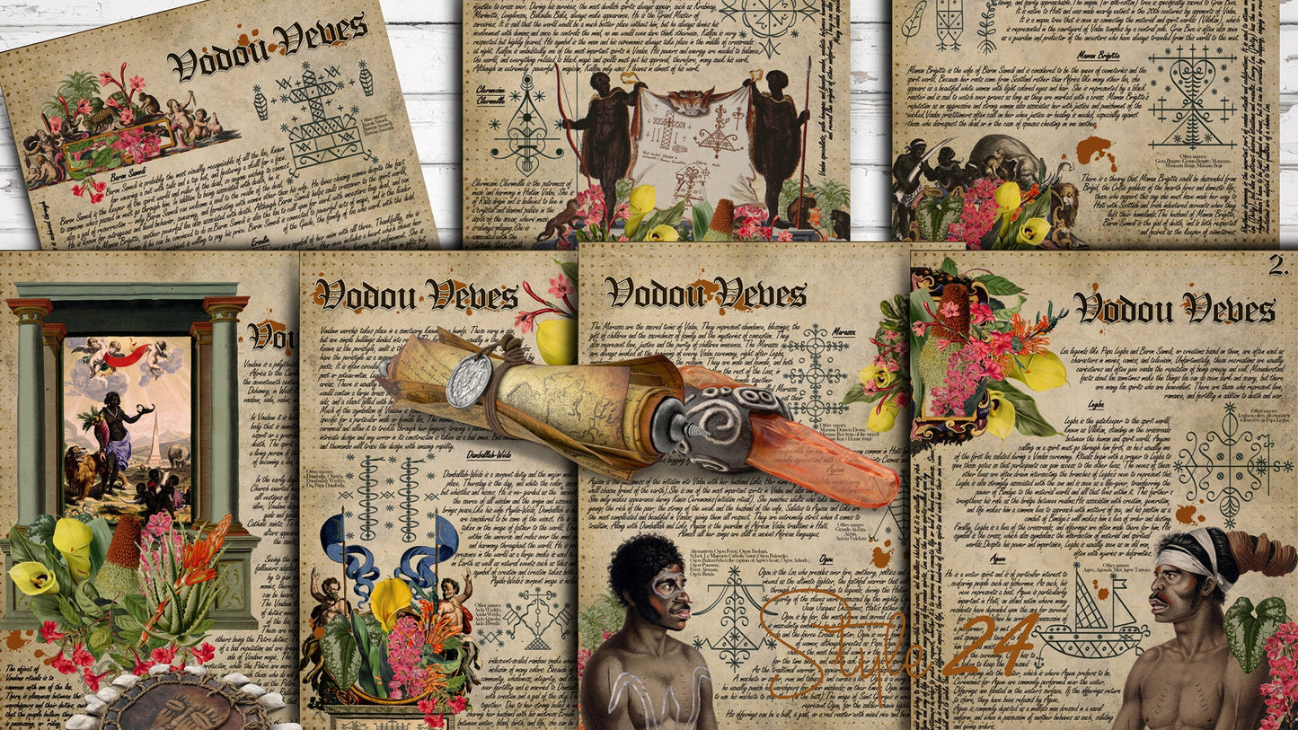 Book of Shadows No 7  Printable pages of Signs Symbols Voodoo Spiritual Symbolism Printable Voudoun BOS Wiccan Witchcraft Ancient