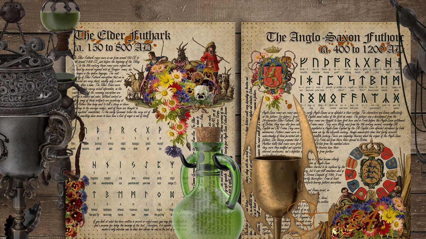 Book of Shadows No 8 Printable pages of Signs Symbols Runic Spiritual Symbolism Printable Runes BOS Wiccan Witchcraft Ancient