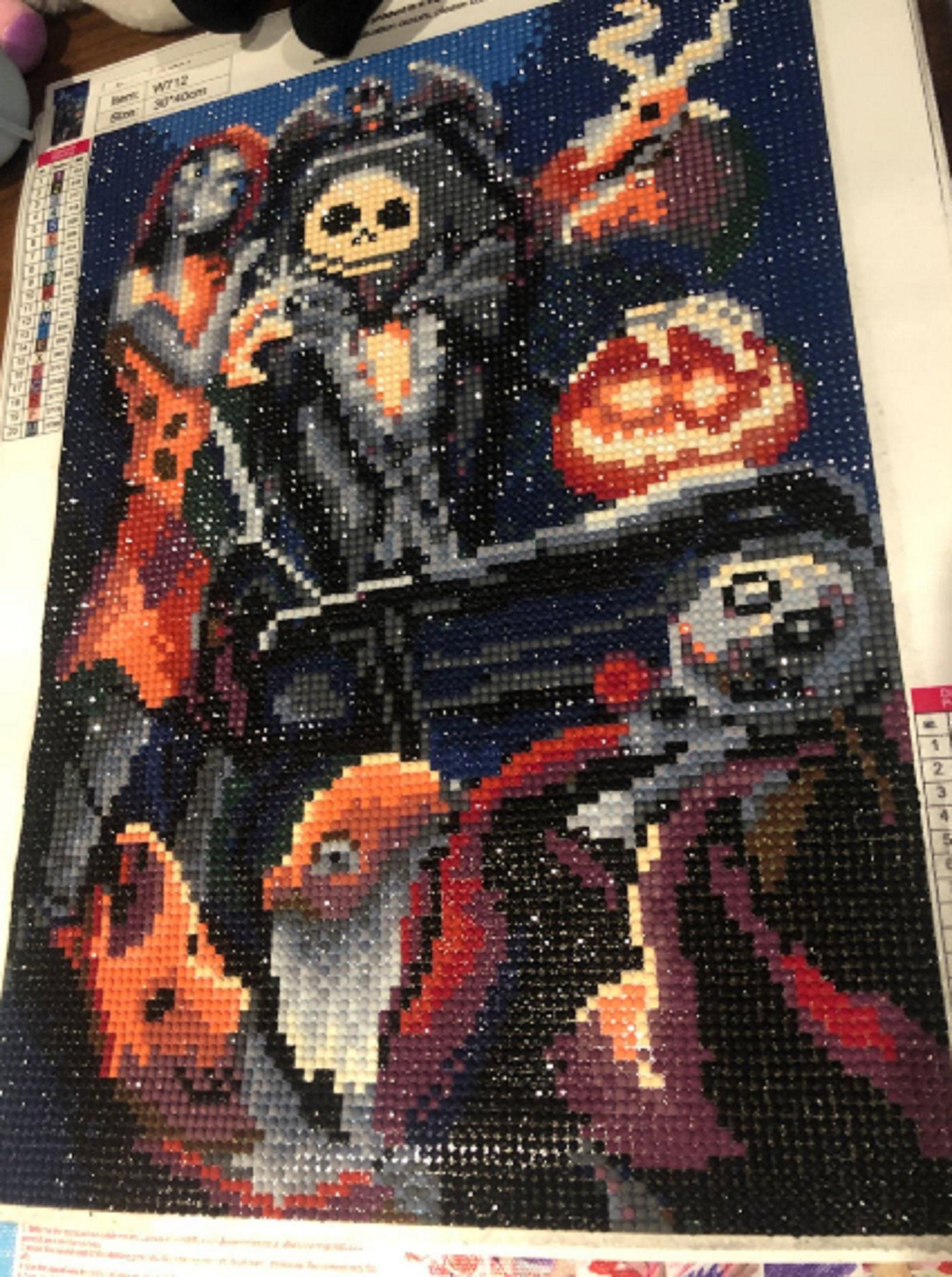 Round Full Drill DIY 5D Diamond Paintings Nightmare Before Christmas - Jack and Sally - Halloween Decor - Halloween Gifts - Jack Skellington