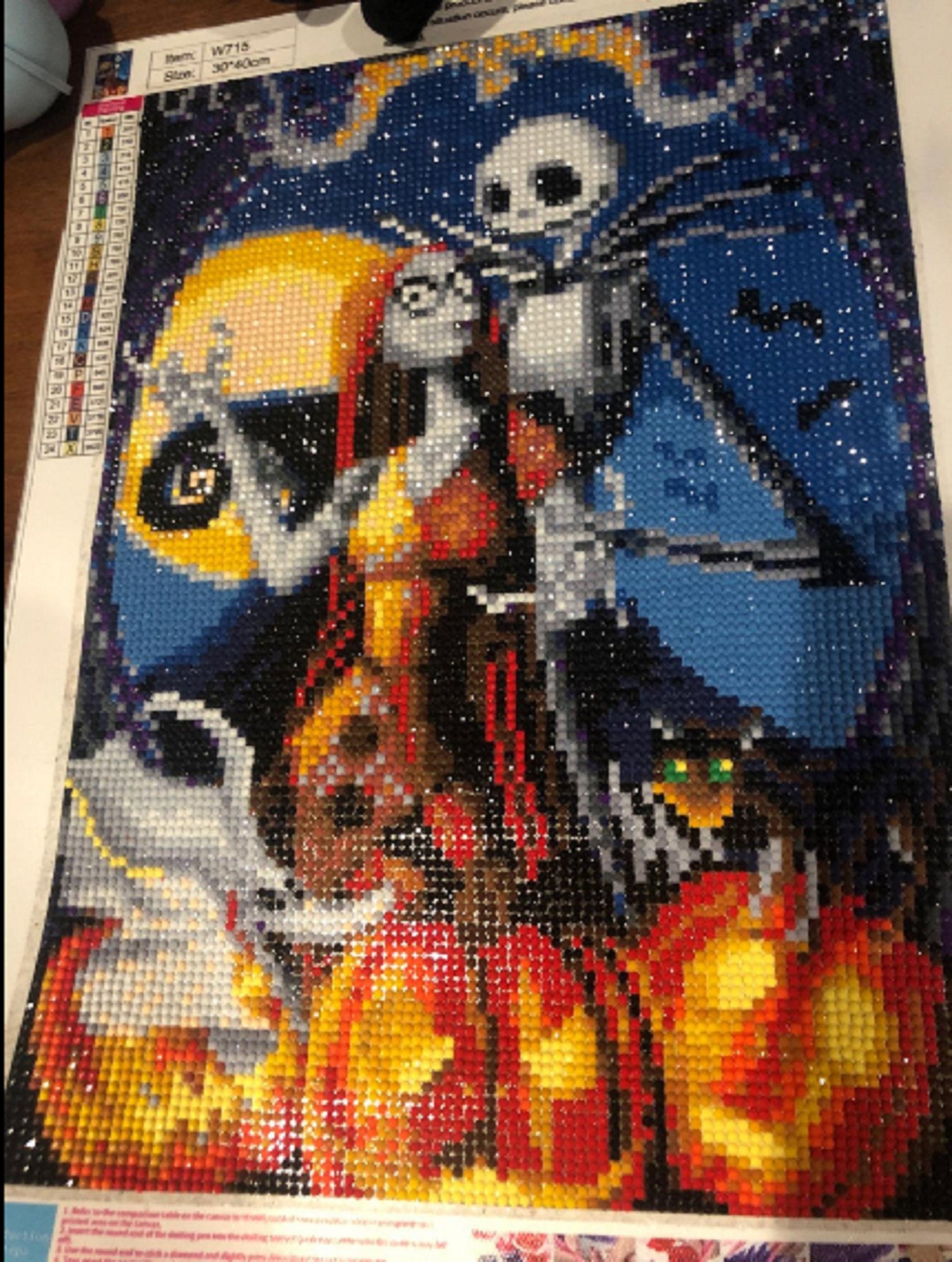 Round Full Drill DIY 5D Diamond Paintings Nightmare Before Christmas - Jack and Sally - Halloween Decor - Halloween Gifts - Jack Skellington
