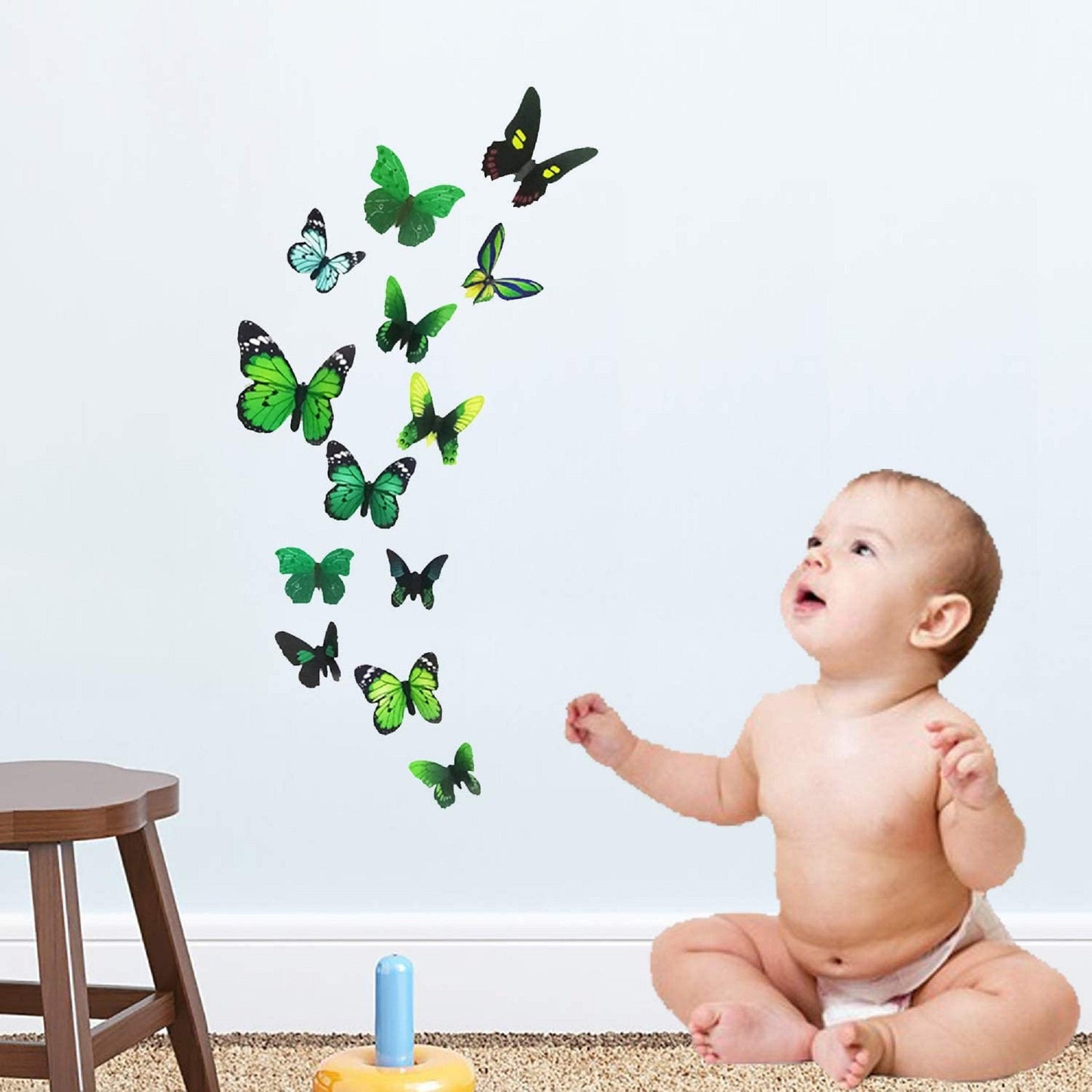 Butterfly Removable 3D Wall Decal 102 Butterfly stickers 3D Butterflies Wall Decals Child's Room Birthday DIY Project Flower Decorations