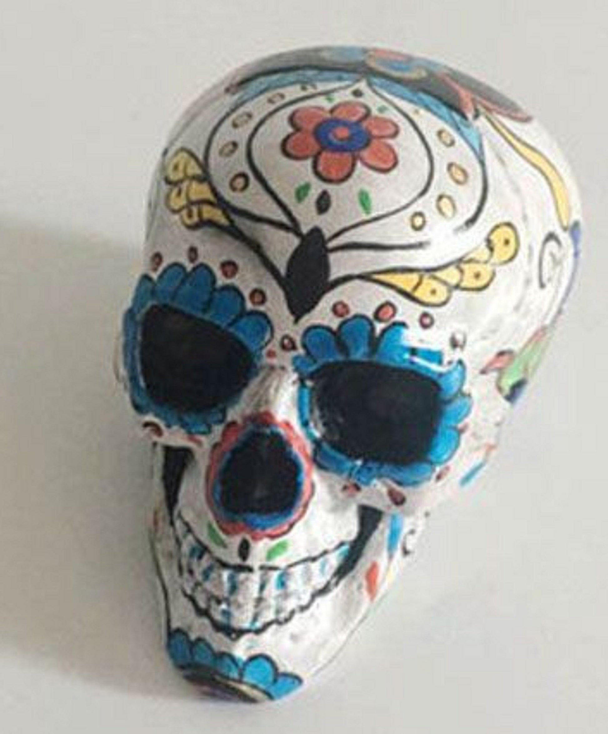 Day of the Dead Sugar Skull Floral Black Skeleton Web Red Roses Full Face Mask Halloween Costume or Dia De Los Muertos Celebration DIY
