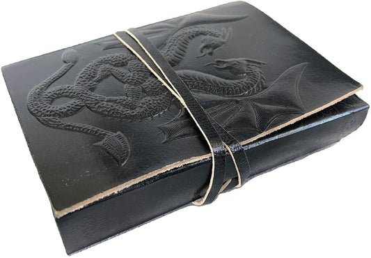 Handmade Vintage Leather Double Dragon Bound Journal Notebook Diary Sketchbook Travel Office Thought Blank Book