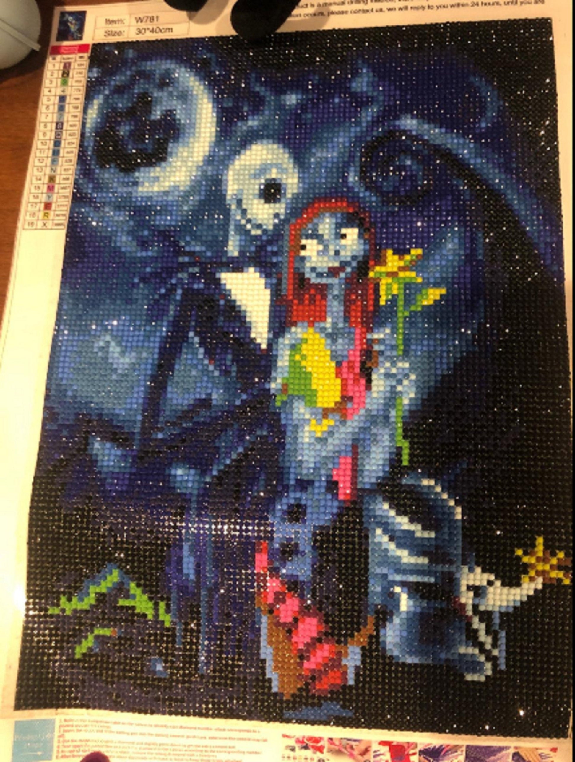Round Full Drill DIY 5D Diamond Paintings Nightmare Before Christmas - Jack and Sally - Halloween Decor - Halloween Gifts - Jack Skellington