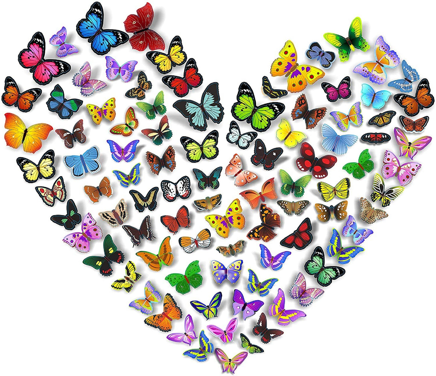 Butterfly Removable 3D Wall Decal 102 Butterfly stickers 3D Butterflies Wall Decals Child's Room Birthday DIY Project Flower Decorations