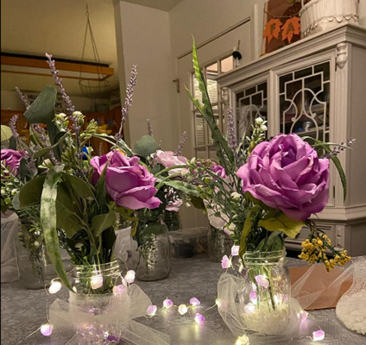 Amethyst Natural Crystal LED String Lights 10FT 30LEDs for Summer, Valentine's Day, Wedding, Birthday Party, Bedroom. Christmas Decoration